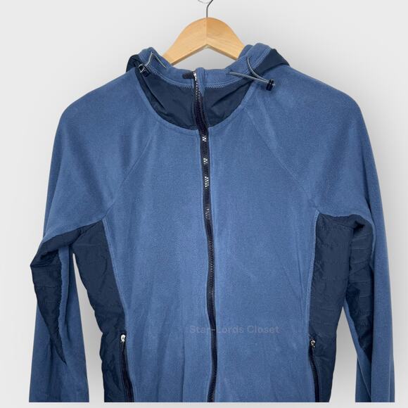 Abercrombie & Fitch Womens Fleece Zip Jacket Large Blue Colorblock Fleece Sporty - Picture 2 of 9